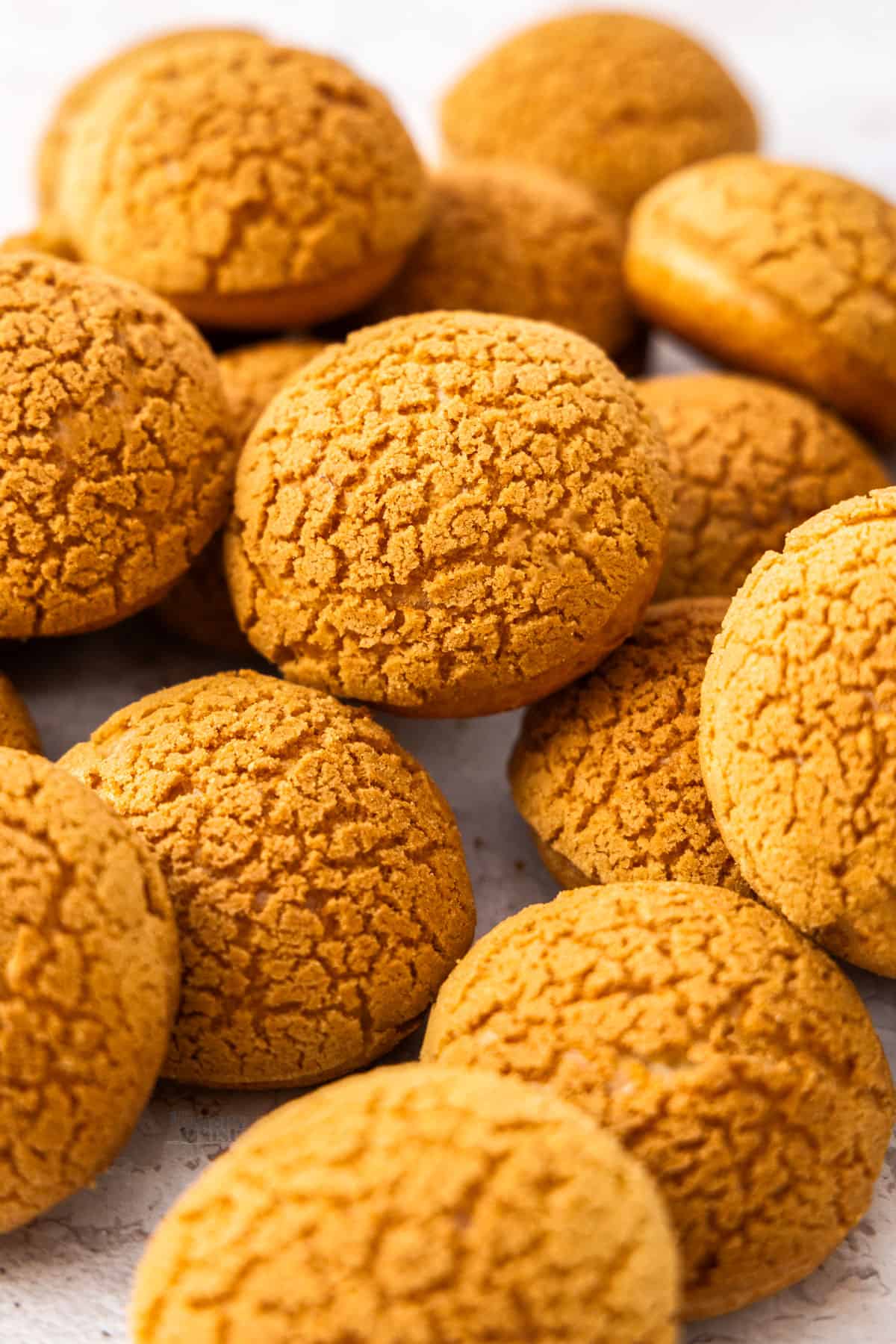 A pile of choux au craquelin.