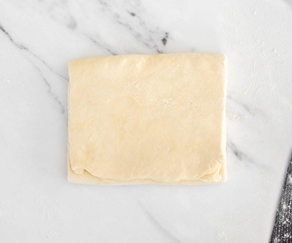 The dough in a single fold.